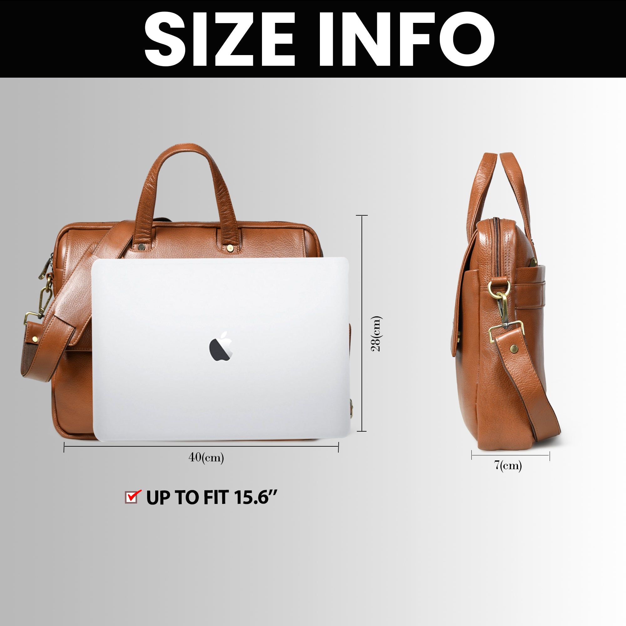 Executive Edge Leather Laptop Briefcase